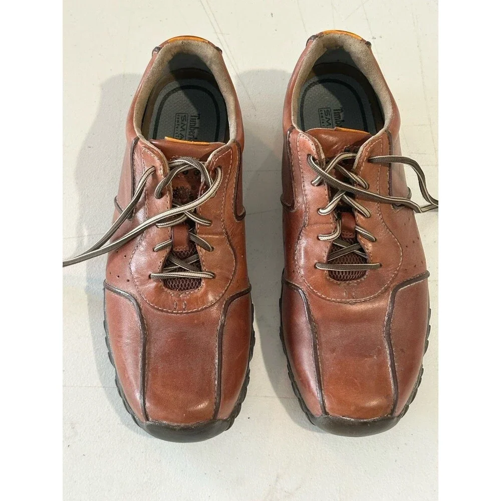 Timberland Smart Comfort Leather Oxfords Brown Casual Shoes Men’s 9.5 Lace Up